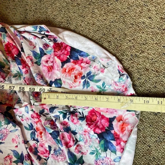 Boho Floral Print Hi low Adjustable Strap Fit and Flared Maxi Dress Women Sz MT - Picture 4 of 7